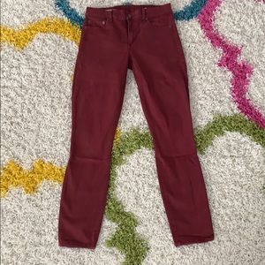 Gap brick colored denim skinny jean in size 27